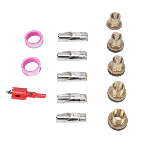 Asixxsix Waterer, Stainless Steel Automatic Nipple Waterer, Nipple with Brass Connectors and Sealing Tapes for Pigs Goats Swine