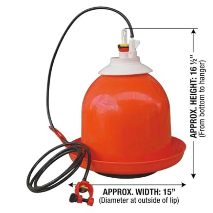 FarmTek Bell-Matic Automatic Poultry Waterer – Gravity Feed Drinker | Automatic Gravity Flow System, Heavy-Duty Construction, Consistent Water Supply, Ideal for Poultry & Game Birds