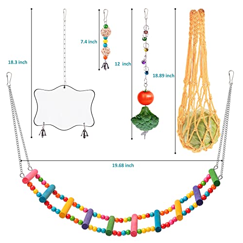 Chicken Toys for Coop 9PCS Set, KAKUNM Chicken Enrichment Toys, Including Xylophone, Swing, Chicken Mirror, Chicken Flexible Ladder, Vegetable String Bag and Hanging Feeder Coop Toy Accessories - color: 9PCS