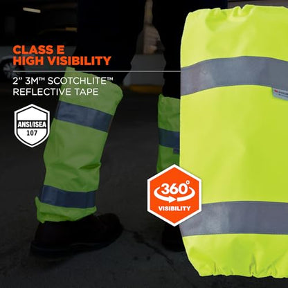 Ergodyne GloWear 8008 High Visibility Reflective Leg Gaiters, Lime - color: Lime