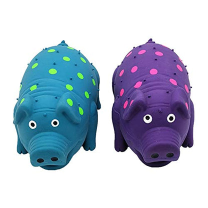 9 Inch Latex Dog Chew Toy Grunting Pig Sound Play (2 Pack)