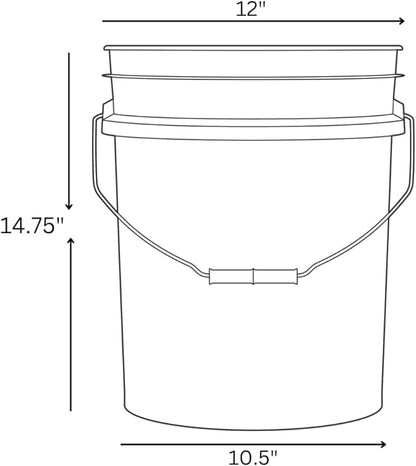 House Naturals 5 Gallon Food Grade Buckets, 3 Color Buckets with Screw on lids - color: Black/Green/Aqua- Black Lids