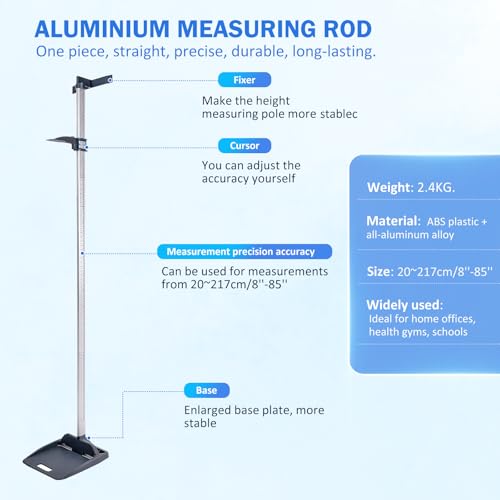 Height Measurement，Medical Portable Stadiometer, Height Rod，Portable Height Measuring Rod(Error Accuracy is Adjustable)，8-85 in/20-217 cm，Used in Homes, Offices, Gyms, Schools, etc