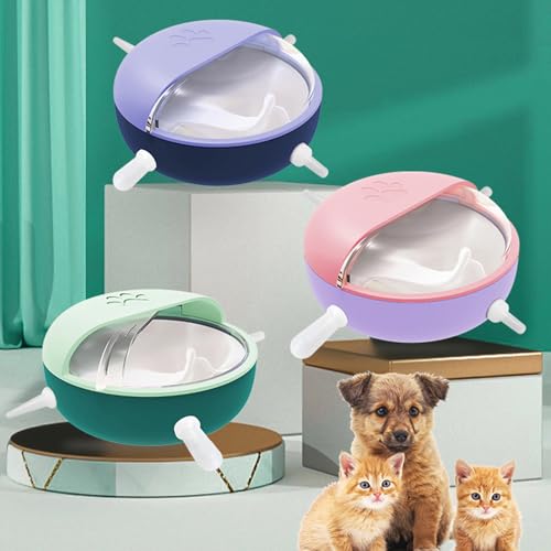 Pet Milk Dispenser Dog Cats Feeding Bowl for Small Animal Whelping 4 Nipples Dog Feeding Bowls for Small Dog - color: Purple