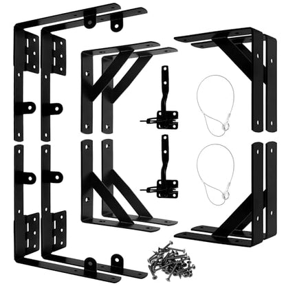 Anti Sag Gate Frame Kit Heavy Duty Gate Corner Brace Bracket with a Self-Locking Gate Latch Gate Kits for Wooden Fence Garden Wooden Driveway Gates Shed Doors Corral Gates 2 Sets - size: 2 sets