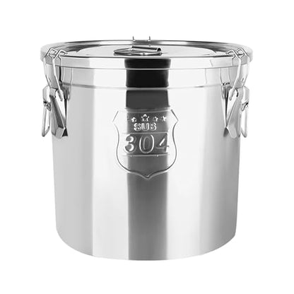 12L/2.64gal Stainless Steel Airtight Canister, Food Storage Canisters with Airtight Lid&Locking Clamp, Rice Container Cereal Grain Canisters, Storager Bucket for Flour, Coffee Bean, Sugar, Cookie - color: 12L