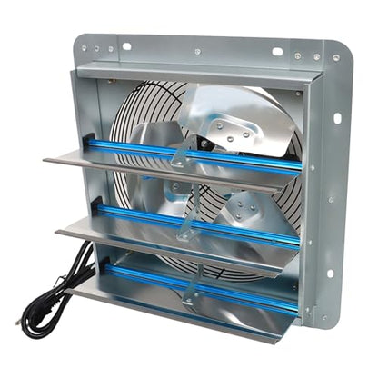 12 Inch Shutter Exhaust Fan, Exhaust Fan Wall Mounted with Speed Controller, Suitable for Factories, Basements, Warehouses, Chicken Coops, Car Parks - size: 12 Inch(with 1.65 Meters Power Cord)