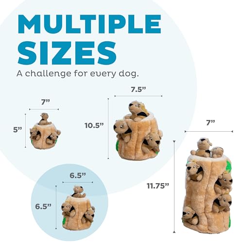 Outward Hound Hide-A-Squirrel Dog Toy – Interactive 2‑in‑1 Plush Puzzle with 3 Squeaky Removable Squirrels, Medium - color: Squirrel Medium