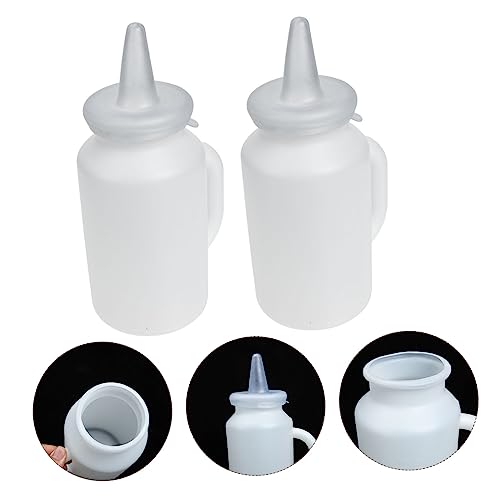 2pcs Calf Milk Bottle Soft Squeeze Pet Nursing Bottle for Puppies and Kittens Durable and Easy to Clean Large Capacity Feeding for Calves and Small Animals - color: White