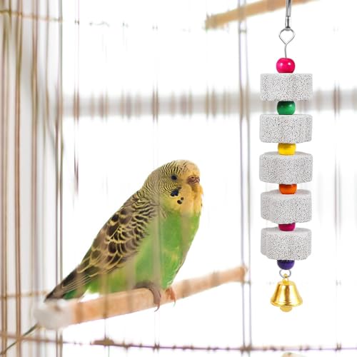 Kalekey 2 Pack Chicken Chewing Toy, Adjustable Chicken Toys for Coop with Volcanic Stone, Multi-Functional Chicken Coop Accessory for Chickens, Birds, Rodents & Small Pets - color: 2 Pack
