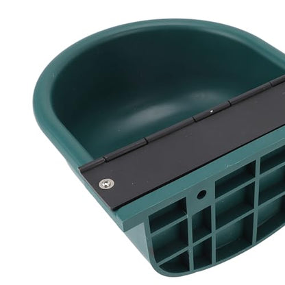 Livestock Water Bowl Automatic Water Feeder with Float Ball Green Plastic Trough 26 X 28 X 14 Cm Large Capacity for Cattle Sheep Horses Farm Use