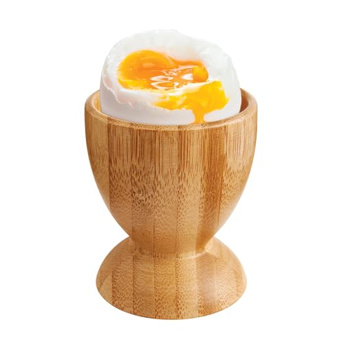 HIC Kitchen Egg Cup Holders, Natural Bamboo, For Soft Boiled and Hard Boiled Eggs, Set of 2 - style: Egg Cups, Bamboo, Set/2