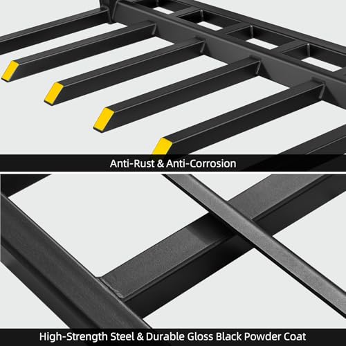 Clamp On Debris Forks To 48-60" Bucket, Heavy Duty Pallet Fork Fit For Loader Bucket Skidsteer Tractor,60" 4000 LBS - size: 60" 4000 LBS