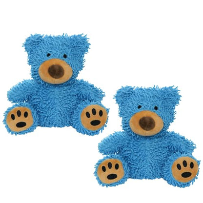 MIGHTY® 2 Pack Microfiber Medium Bear Dog Toys | Ultra Durable Plush Toy with Multiple Layers & Reinforced Seams , Washable and Floats , Mighty® Construction - color: 2PK Blue Bear