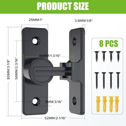 Barn Door Lock Hardware, Heavy Duty 90 Degree Flip Latch Privacy Lock, Zinc Alloy Sliding Barn Door Latch for Bathroom, Bedroom, Closet, Garage, Shed and Gate (Matte Black-2PCS) - color: Matte Black-2PCS