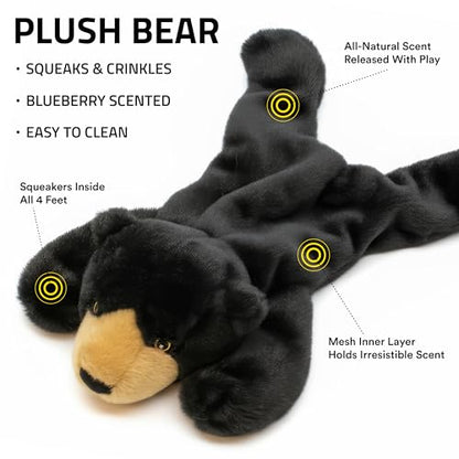 Playology Dog Toys | Plush Bear Stuffed Animal | Blueberry Scented Jumbo Squeaky Dog Toy | Plush Chew Toy for Large Dogs - size: Large, style: Bear