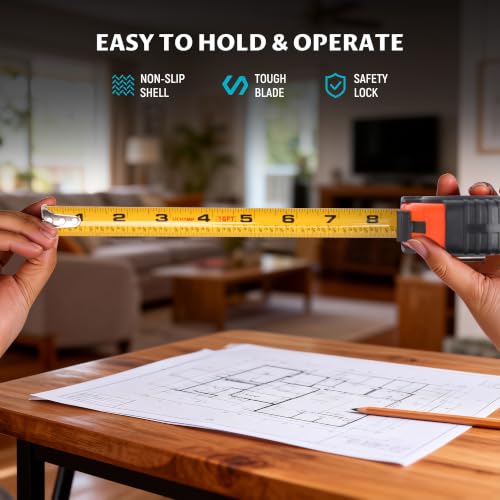 LICHAMP Tape Measure 16 ft, 6 Pack Bulk Easy Read Measuring Tape Retractable with Fractions 1/8, Measurement Tapes 16-Foot by 3/4-Inch