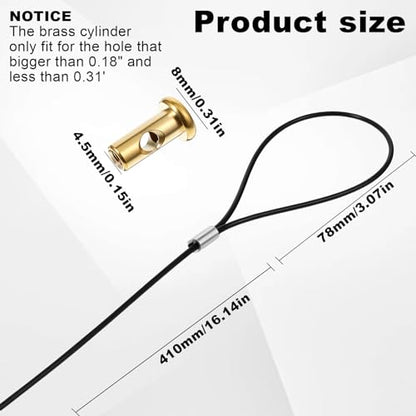 3 Sets Gate Latch Cable Pull, Black Gate Latch Pull Cord with Spring, Stainless Steel 2"-6" Adjustable Door Latch Gate Opener for Metal Wooden Fence Garden Backyard