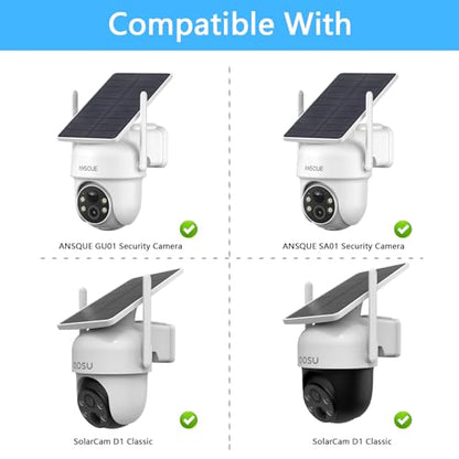 Gutter Mount for AOSU Solar Security Cameras Outdoor Wireless(SolarCam D1 Classic) and ANSQUE Security Cameras Wireless Outdoor (GU01/SA01)（1pack,White）