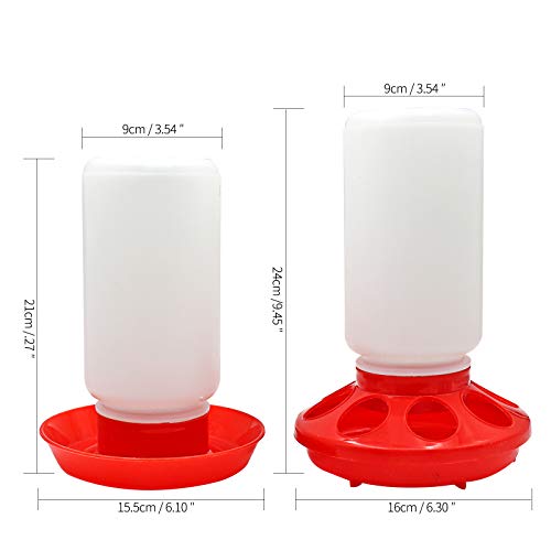 2-in-1 Chick Starter Set, 0.3Gal Chick Feeder and Waterer Kit for Baby Chicken Duck Brooder Duck Feeder Quail Feeder Chicken Feeder and Waterer Set