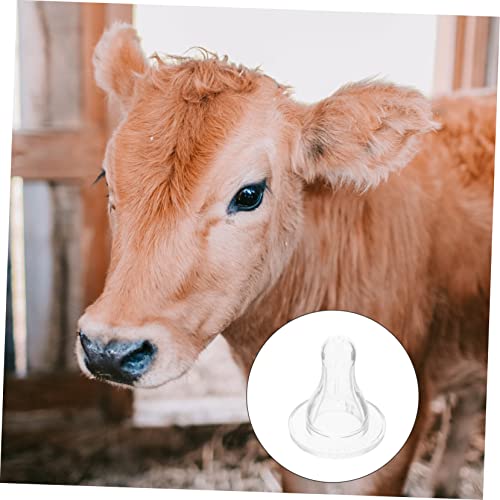 Mikikit 10pcs Livestock Bottles Nipples Pacifier Replacement Bottle Nipples Portable Lamb Goat Feeder