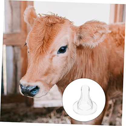 Mikikit 10pcs Livestock Bottles Nipples Pacifier Replacement Bottle Nipples Portable Lamb Goat Feeder