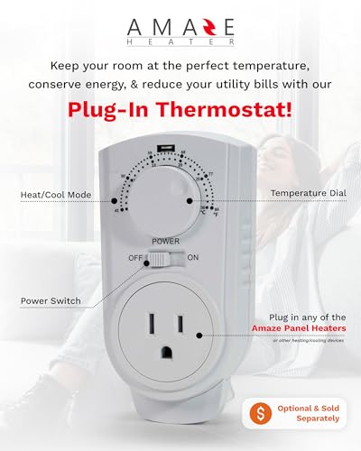 Electric Wall Heater - 250W Amaze Mini Convection Panel Heater w/Wall Mount Kit Up to 80 sq ft - 18″x24″ Paintable & Energy Efficient for Bedroom or Bathroom - Amaze Heaters - size: 250W Mini