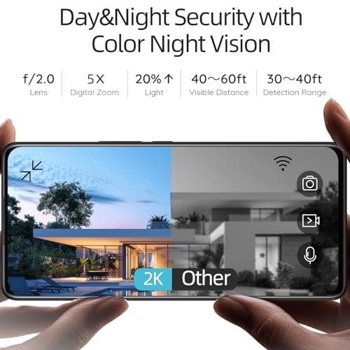 Rraycom 4 Pack 2K Security Cameras Wireless Outdoor, Battery Powered 5GHz/2.4GHz WiFi Cameras for Home Security, AI Motion Detection, Color Night Vision, Siren Alarm, 2-Way Audio, IP65, Cloud/SD,Alexa - color: White
