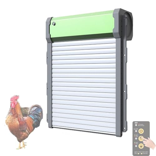 Automatic Chicken Coop Door Solar Powered,Solar Chicken House Door,Aluminum Alloy Chicken Door,Mix 4 Modes,with Remote and LCD Display,2000mAh Battery