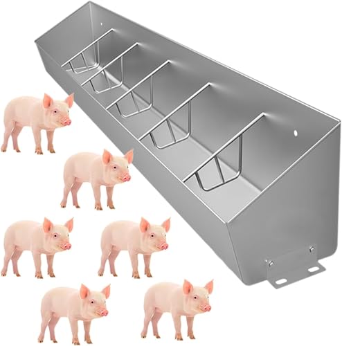 Heavy Duty Pig Feeder Trough/Livestock Feeding & Watering Troughs, Interior Outside Pot Belly Pig Water Trough 4' 5 6 Feet Long, for Pasture Sheds Pen Weatherproof(1.8m/5.9ft 6bit) - size: 1.8m/5.9ft 6bit