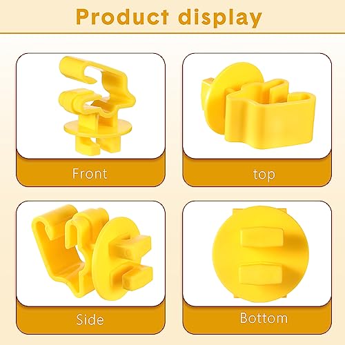 Geiserailie 150 Pcs T Post Insulators Shorter Wire Standard Snug Fitting T Post Clips Holding Insulators for Agricultural and Ranchers, Yellow
