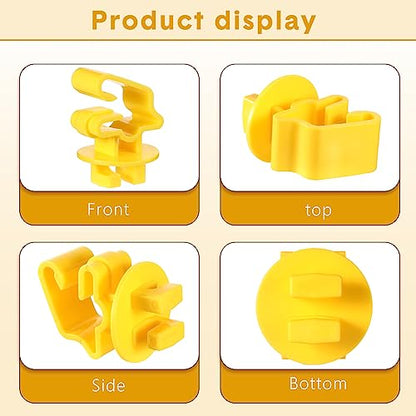 Geiserailie 150 Pcs T Post Insulators Shorter Wire Standard Snug Fitting T Post Clips Holding Insulators for Agricultural and Ranchers, Yellow