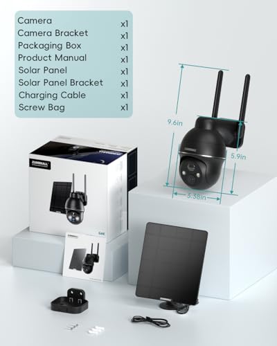 ZUMIMALL 4G LTE Cellular Security Cameras Wireless Outdoor, 2K No WiFi Cameras for Home Security with 360° View, Color Night Vision, 2-Way Talk, AI Detection, Built in SIM Card, Black - color: 1 Black 4G 3MP