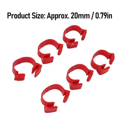 100PCS 20mm Chicken Leg Bands, 001 to 100 Numbered Colorful Chicken Birds Poultry Identification Leg Bands for Chicks Ducks Pigeons Goose Quail Yellow (red) - color: red