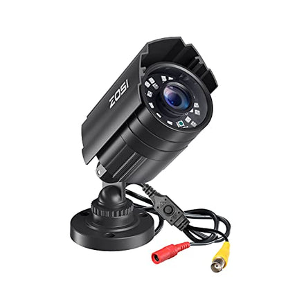 ZOSI 2.0MP 1080P HD 1920TVL Security Camera Hybrid 4-in-1 TVI/CVI/AHD/960H CVBS CCTV Camera Outdoor Indoor,80ft IR Night Vision,Weatherproof Bullet Camera For analog Surveillance DVR(Black) - size: 0CH+1Cam+0TB