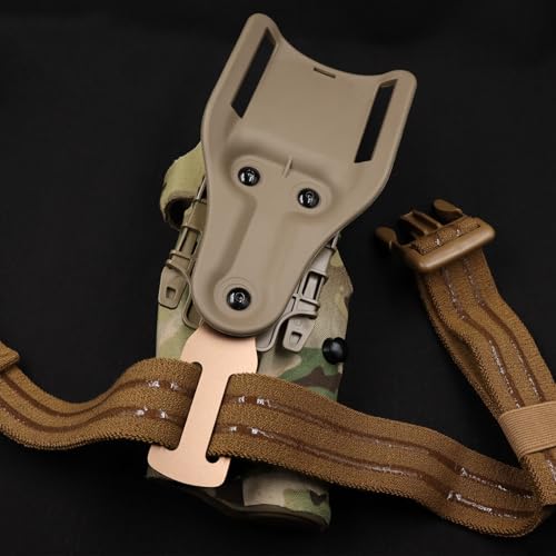 Tactical Leg Strap Drop Swivel Attachment for Holsters, Thigh Strap Belt for Leg Holster, with Quick-Release Buckle. - color: Drop Swivel Adapter-Tan