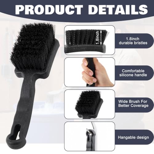 3 Pcs 9" x 2.5" Horse Bucket Brush Trough Scrubber with Rubber Gloves Non-Slip Durable Synthetic Fiber Water Buckets Brush for Livestock Farm Equine Water Buckets Feed Trough Cleaning