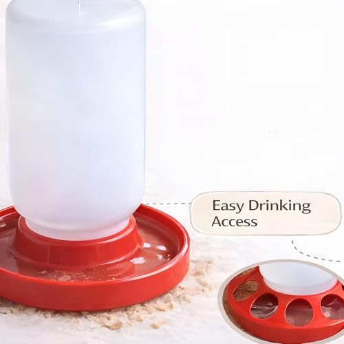 2026 New Baby Chick Feeder and Waterer Set,1 Quart Poultry Starter Kit,8-Hole Chick Feeder with Gravity Waterer for Chicks,Ducklings,and Small Poultry Brooder Supplies