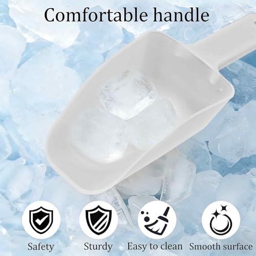 2Pcs Plastic Ice Scoop, Kitchen Scooper for Ice Maker, Ice Bucket, Bar, Freezer, Pet Food, Candy, Coffee Beans, Utility Food Scoop for Home, Party, Wedding, Restaurant (Transparency) - color: Transparency