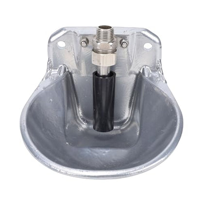 Pssopp Dog Water Bowl Dispenser, Stainless Steel Automatic Livestock Waterer with Float Valve for Cattle Sheep Goats and Pigs