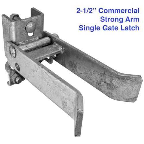 Commercial Single GATE Strong Arm Latch for 2-1/2" Fence Post - and 1-5/8" Thru 2" Chain Link or Round Pipe Gate Frames (Each) - size: 2-1/2" Single Gate
