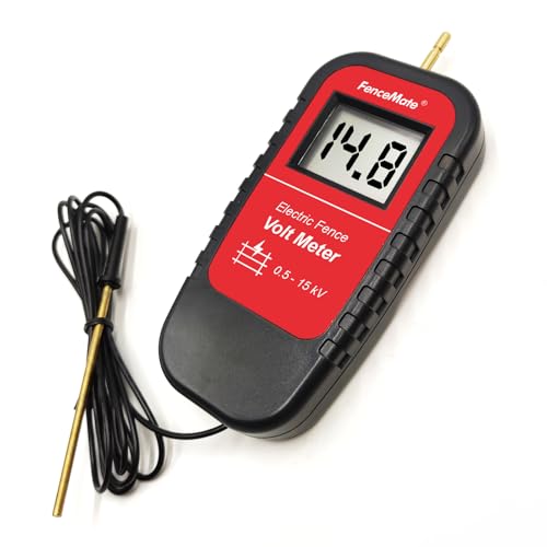 FenceMate Digital Volt Meter for Electric Fence, Range up to 15,000 V | Fence Voltage Tester with Large LCD Display, Automatic On/Off, Grounding & 9V Battery Included