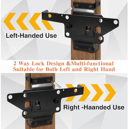 Self Locking Gate Latch and Gate Hinges Set,Gate Hardware Kit for Vinyl and Wood Fence with Installation Screws Heavy Duty 1 Gate Latches 2 Gate Hinges - size: 3.9'4'(L)x 1.57''(W) with 5/8'' eye hole