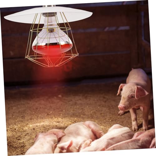 ORFOFE Heat Lamp Guard Metal Lampshade for Chicken Coop Essential Livestock Supply Efficient Heat Dissipation Easy Setup for Poultry and Pets Cover