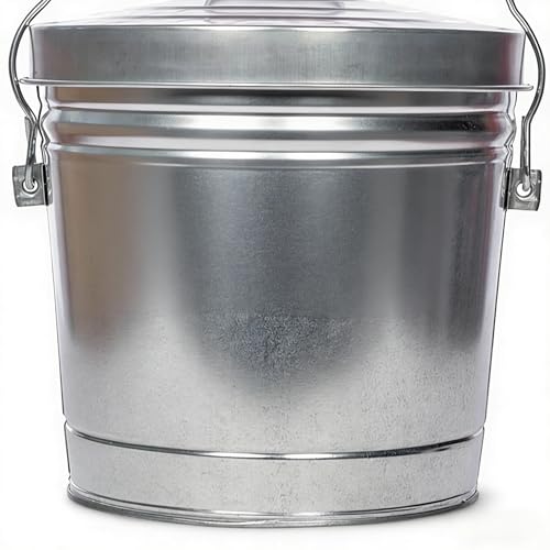 6 Gallon Galvanized Steel Storage Can with Locking Lid Rodent Proof Weather Resistant Metal Container for Pet Food Bird Seed Charcoal