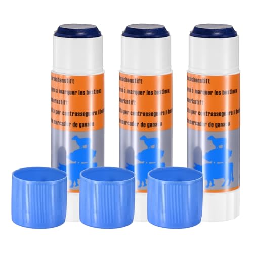 M METERXITY 3-Pack Livestock Marker, 12 Cm/4.7 Inches Length Large Animal Crayons for Pig Cattle Cow Sheep Supplies, Farming Livestock Marking Accessory [Blue] - color: Blue