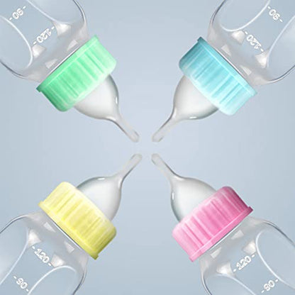 4 Pieces Pet Feeding Bottles Kit Newborn Small Animal Milk Bottle for Kitten Puppy Nursing Nipple Brush 4oz - color: Yellow