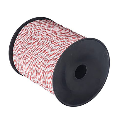500M Electric Fence Poly Wire, High Conductivity Stainless Steel Strands, Electric Fence Accessories for Farm Ranch Horses Cattle Sheep Dogs