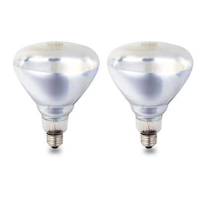 2 Pack 375W Heat Lamp Clear Infrared Bulbs Glass Lamp Bulb for Food Service, Brooder Bulb, Chicks, Pet, Bathroom, Light Therapy Use E26 Base, Flood Light Heat Lamp - color: 375w/Clear