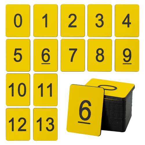 Rectangle Plastic Numbered Tags Number Disc Number Token (0-25, Yellow) - color: Yellow, size: 0-25
